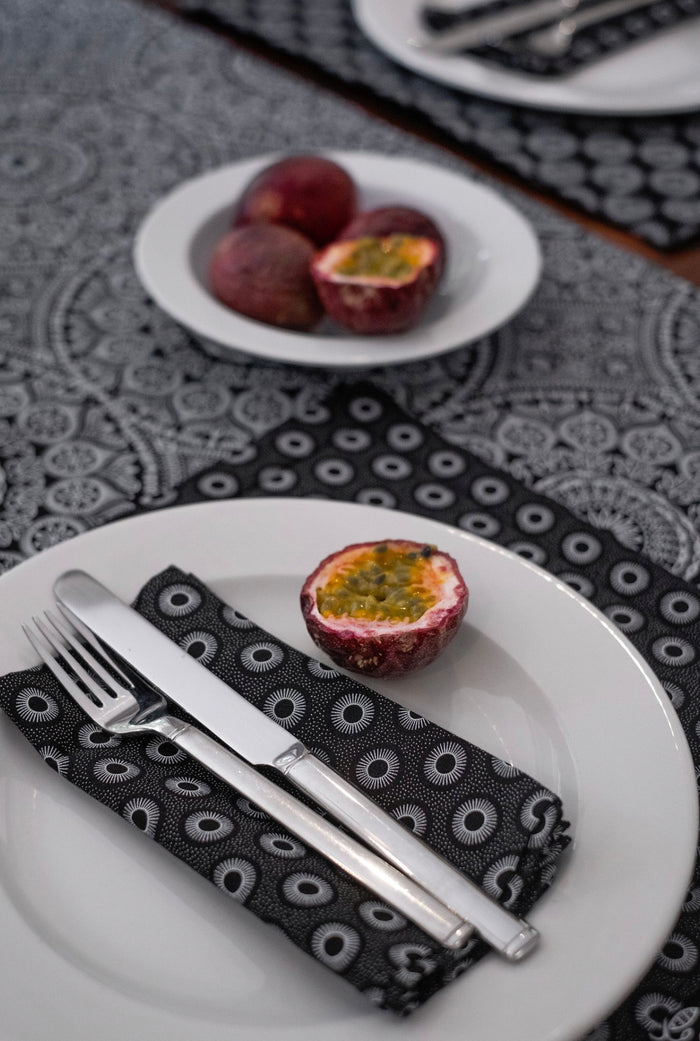 Black Shweshwe Cotton Table Runner (Standard or Long)