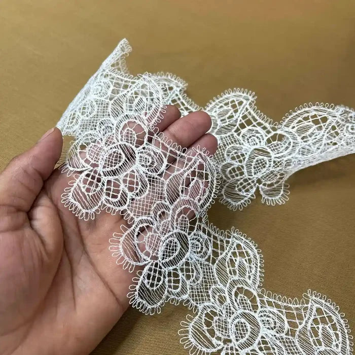 Classic Flower Design Lace Border | Width 8.3cm (3.3 inches) 83mm | SKU-FML-24