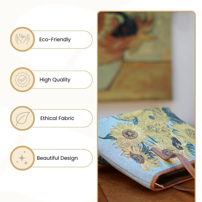 COLL-ART-VG-SUNF | Van Gogh Sunflowers College/Shoulder Tote Bag