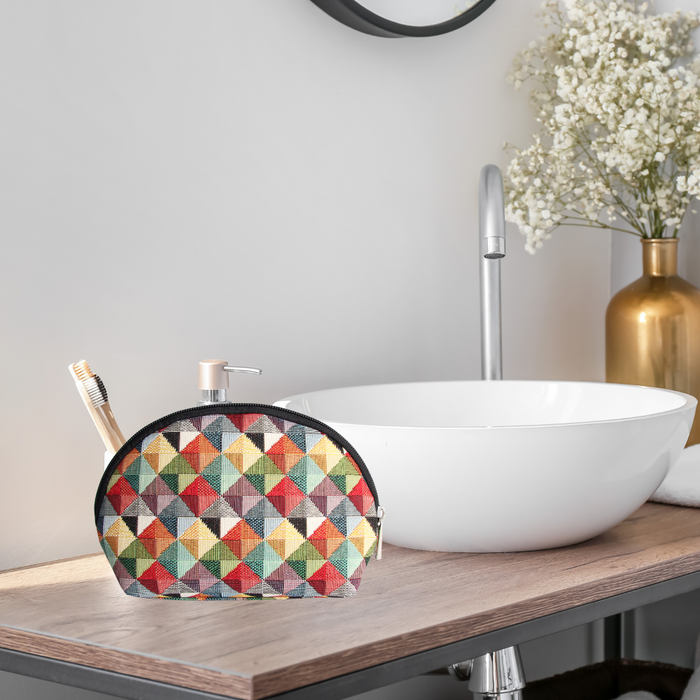 COSM-MTRI | Multicolor Triangle Cosmetic Make Up Bag