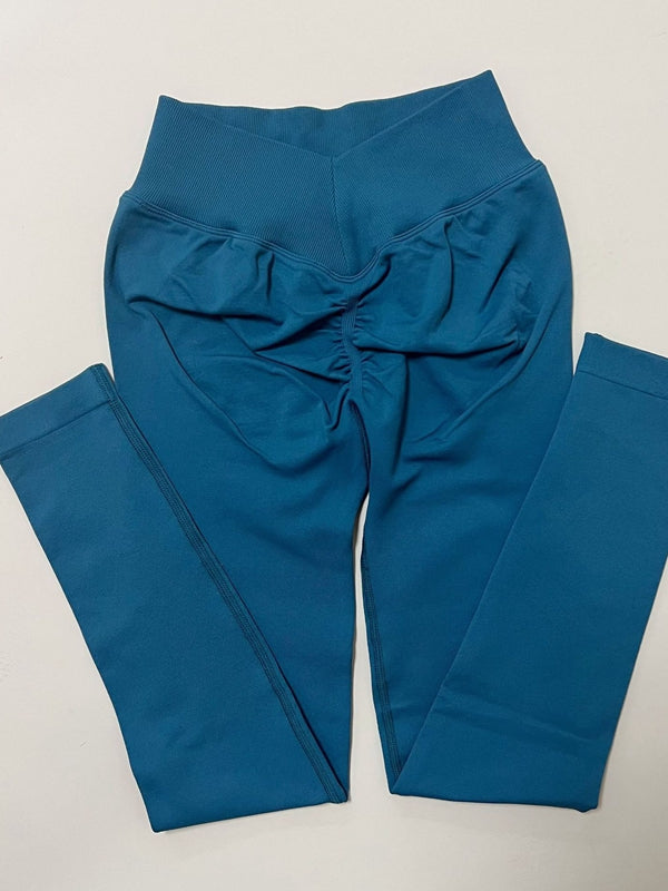Deep V Back Scrunch Bum Quick-dry Leggings