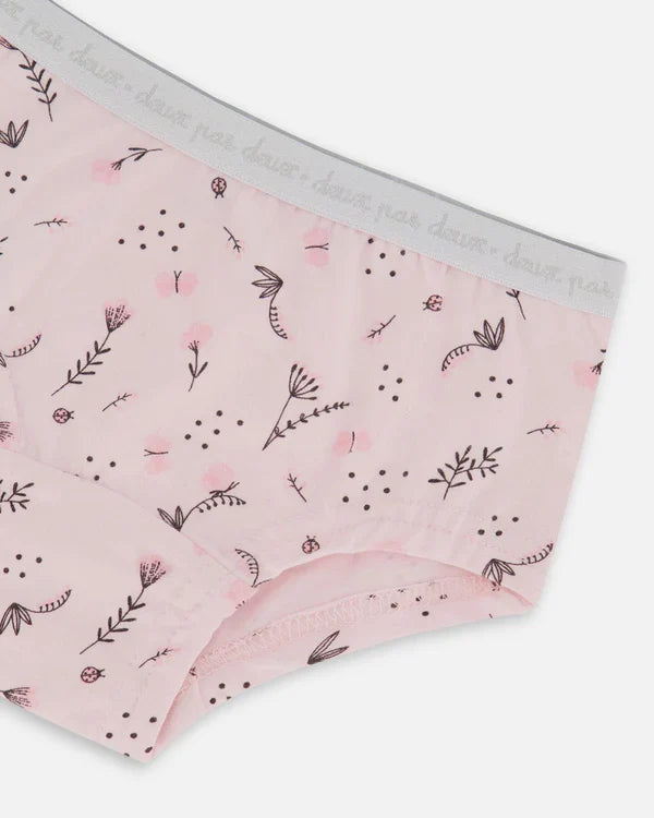 Deux Par Deux Boyshort Panty - Printed Pastel Field Flowers