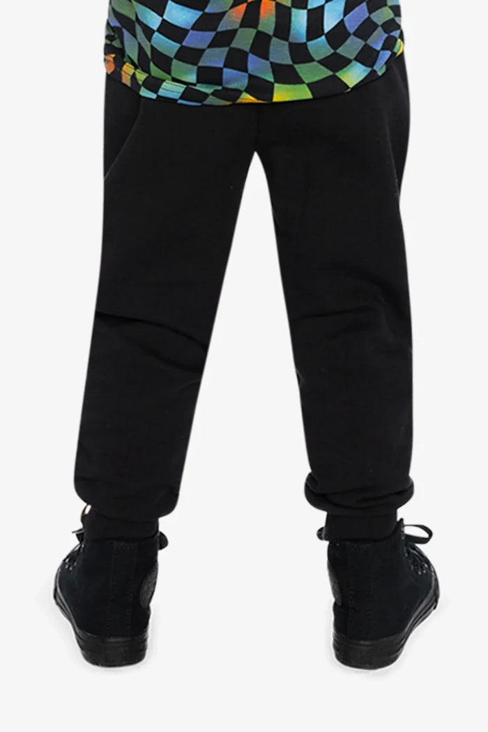 Deux Par Deux Fleece Sweatpants With Pockets - Anthracite/Black