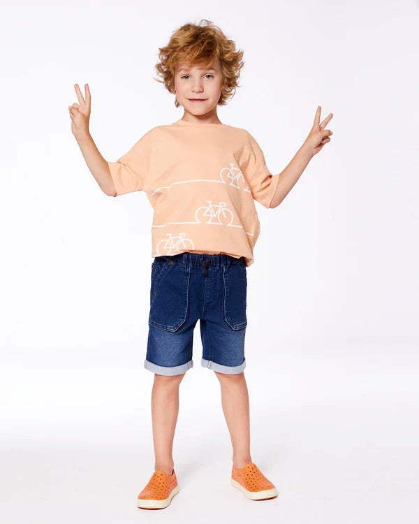 Deux Par Deux French Terry Denim Short - Dark Navy Denim Blue 2025