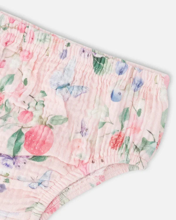 Deux Par Deux Muslin Dress and Bloomer - Printed Berries