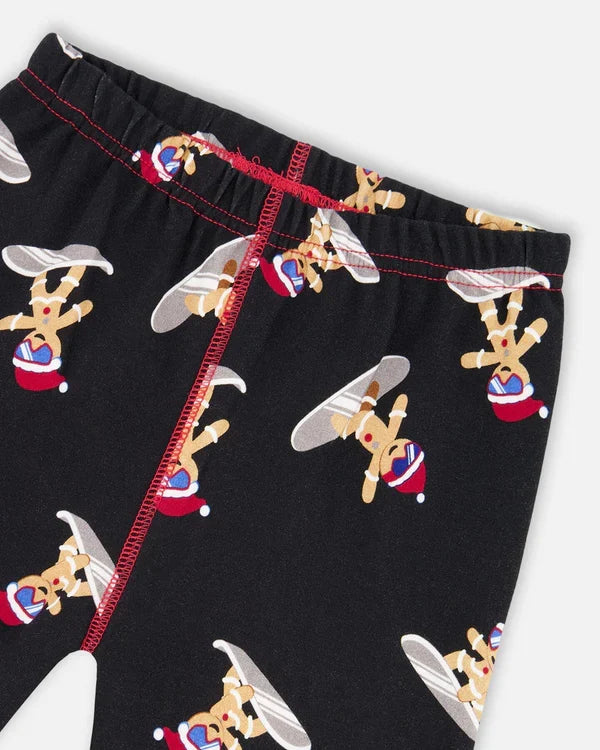 Deux Par Deux Organic Cotton 2pc Pajama Set - Printed Surfing Cookie
