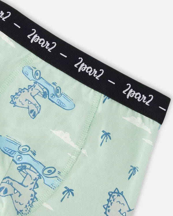 Deux Par Deux Organic Cotton 3 Pack Boxer Shorts - Printed Adventure