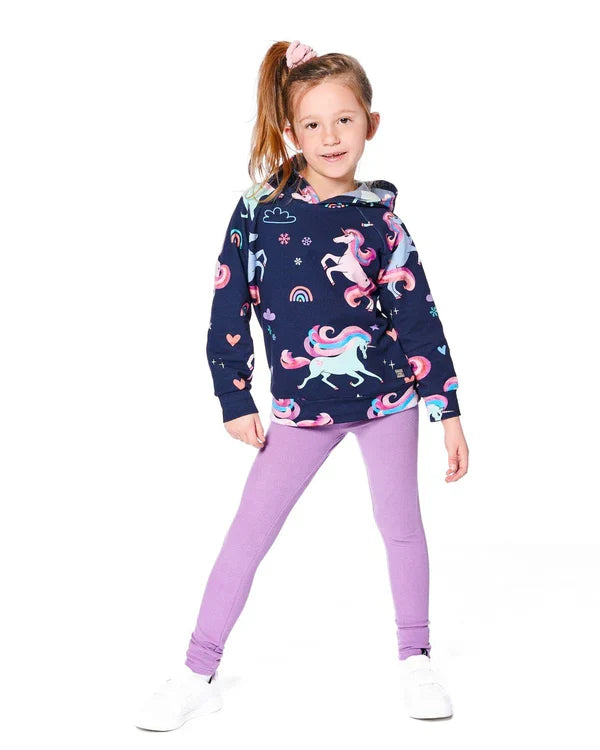 Deux Par Deux Super Soft Ribbed Leggings - Lavender/Bougainvillea