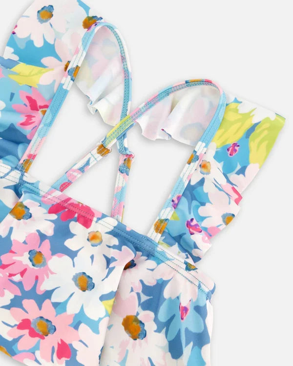 Deux Par Deux Two-Piece Swimsuit With Frills - Flower