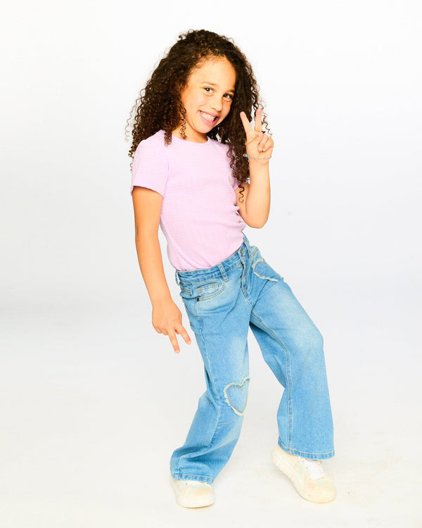 Deux Par Deux Wide Leg Jeans - Light Blue Denim