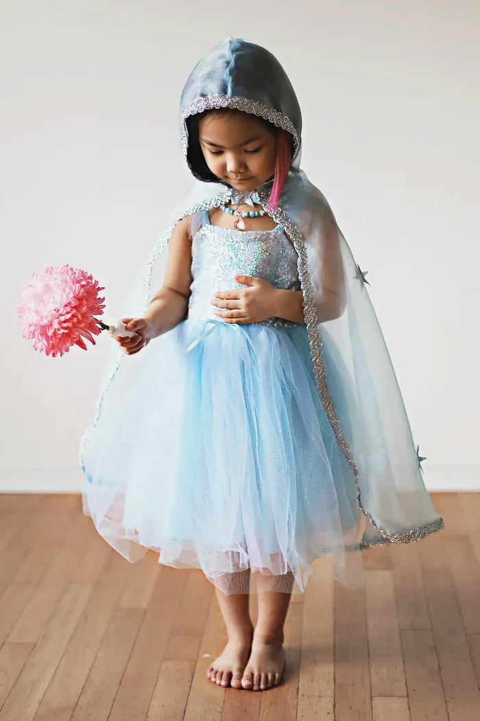 Great Pretenders Crystal Queen Cape - Blue Siver