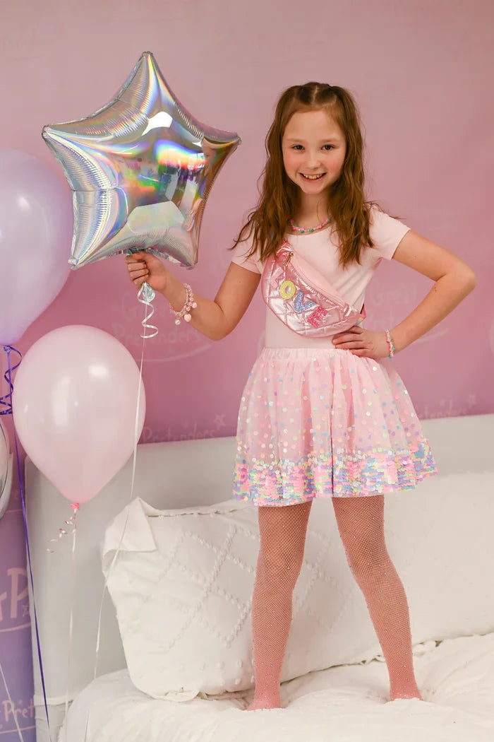 Great Pretenders Party Fun Sequins Skirt - Pink Neon