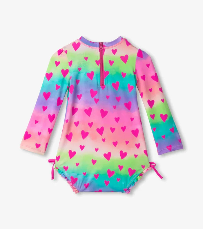 Hatley Baby Rashguard Swimsuit -Kaleidoscope Hearts