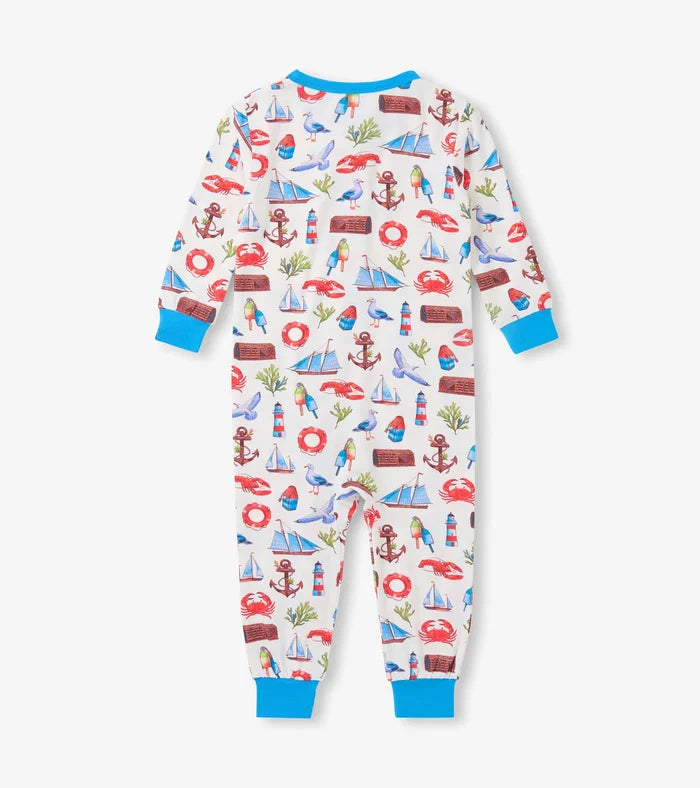 Hatley Bamboo Coverall - Painted Seascape