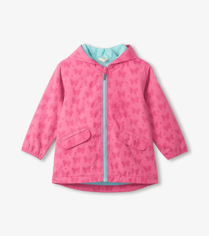 Hatley Colour Reveal Rain Coat - Pink/Butterflies