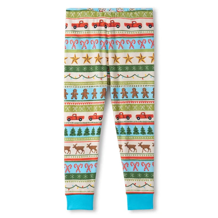 Hatley Fun Fair Isle Cotton Pajama Set - Blue