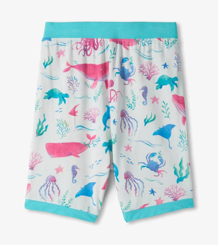 Hatley Short Sleeve Bamboo Pajama Set - Painted Sealife