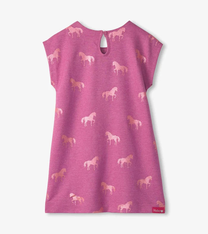 Hatley Terry Slouchy Dress - Shimmer Horses