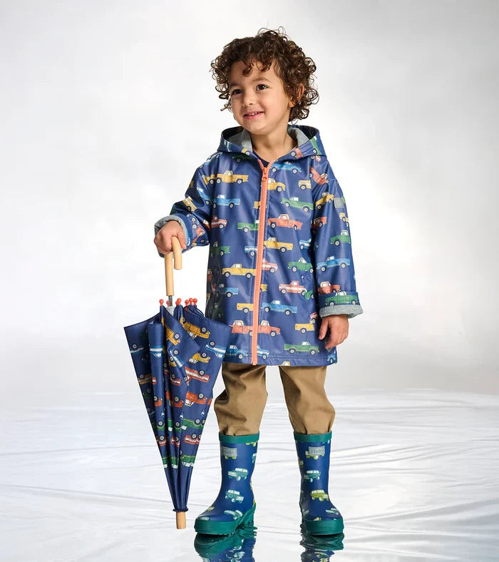 Hatley Zip-up Rain Jacket - Trucks
