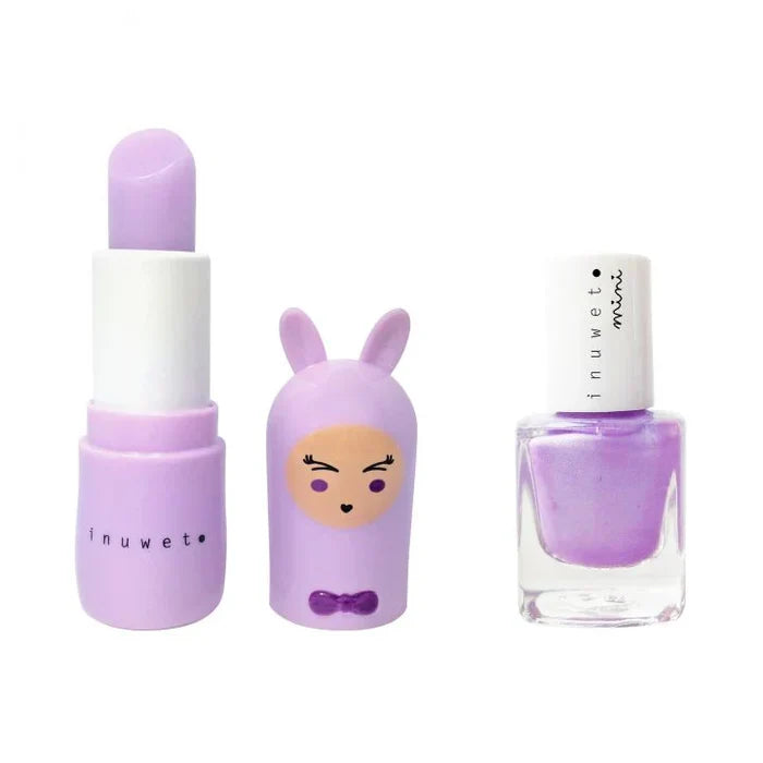 Inuwet Duo - Lip Balm/Nail Polish - Violet/Marshmallow