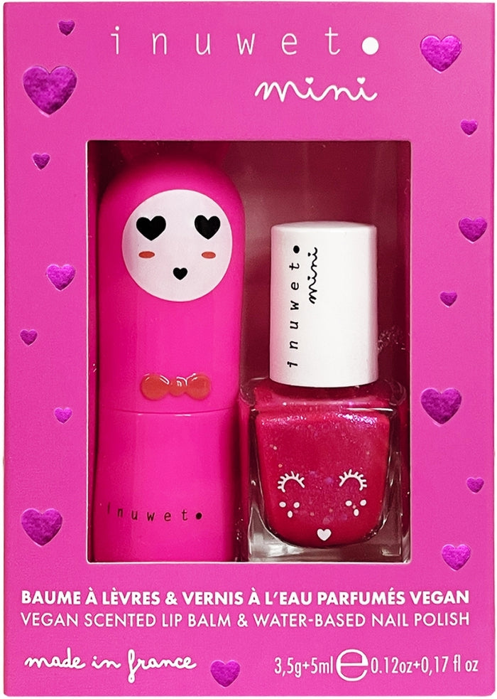 Inuwet Duo Lip Balm and Nail Polish Set - Cherry