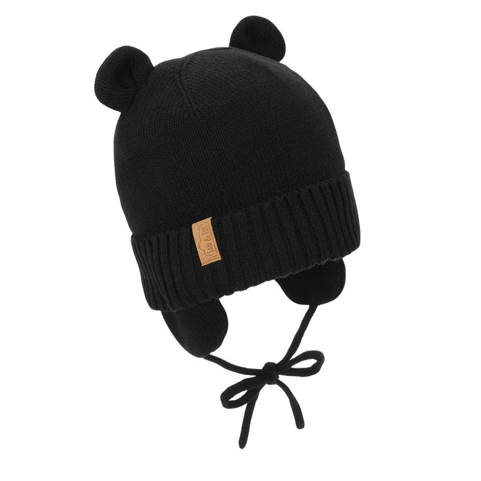 Jan & Jul Bear Knit Winter Hat - Jet Black