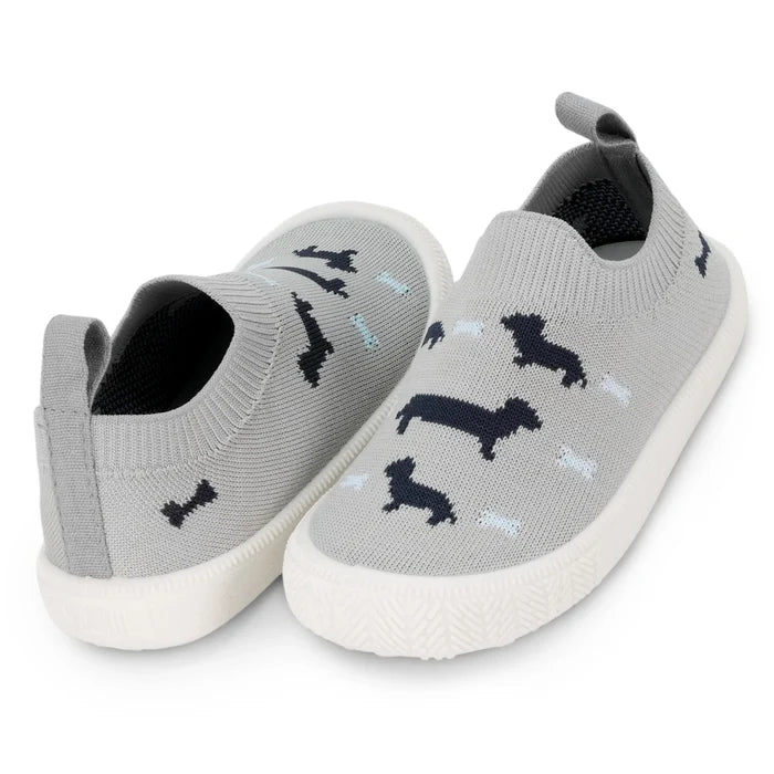 Jan & Jul Graphic Knit Shoes - Grey Dachshund