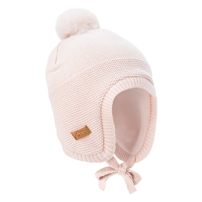 Jan & Jul Knit Winter Hat with PomPom - Light Pink