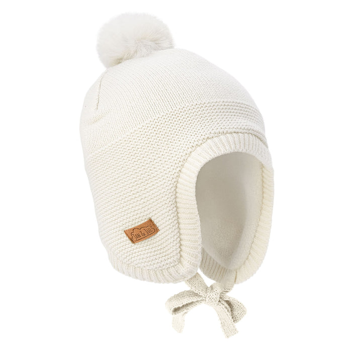 Jan & Jul Knit Winter Hat with PomPom - Vanilla Cream