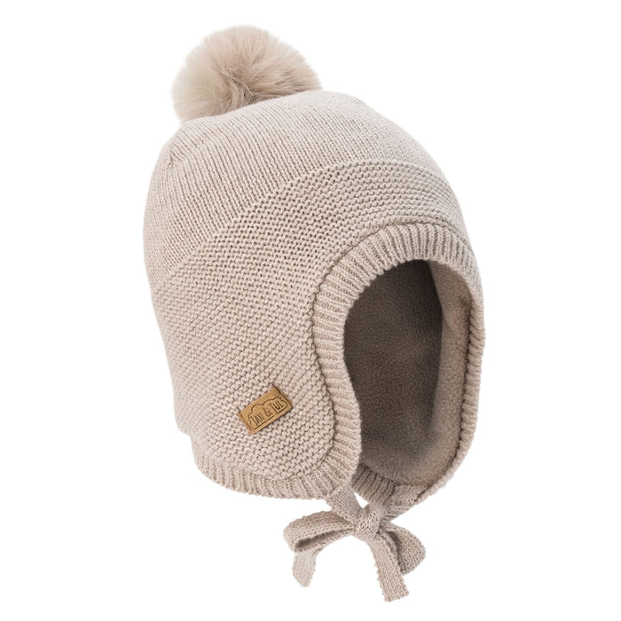 Jan & Jul Knit Winter Hat with PomPom - Wheat Field
