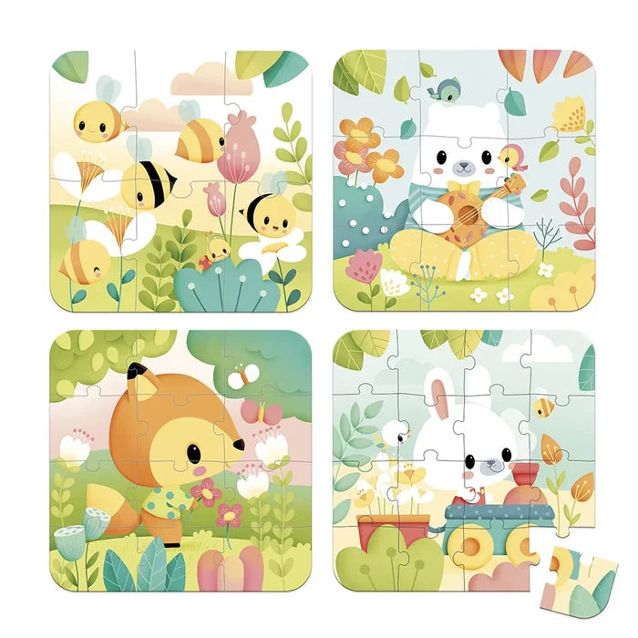 Janod Pure : 4 Puzzle Set (6-9-12-16pc)