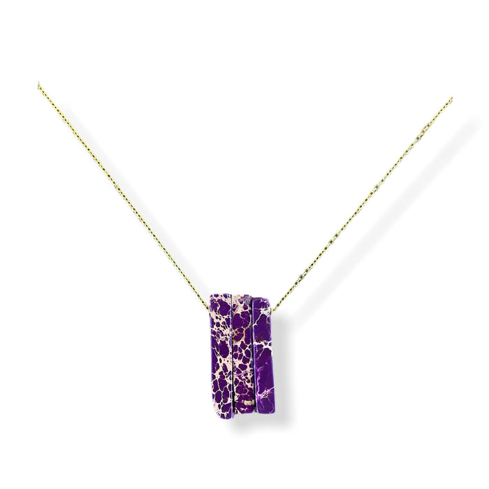 Jasper Trio Pendant Necklace - On The EDGE