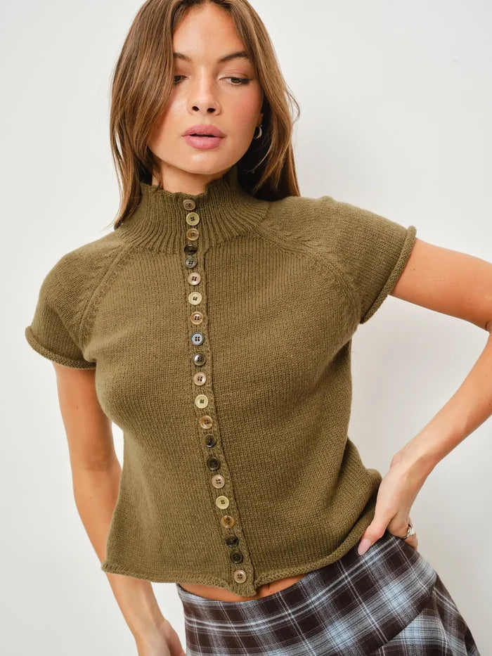 Jenna Button up Knit Top