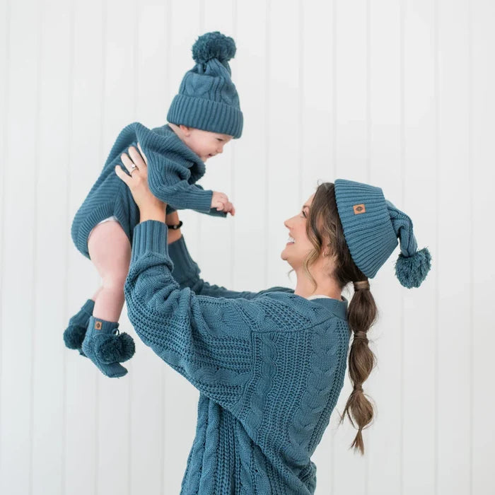 Kyte Baby Chunky Cable Knit Beanie - Atlantic