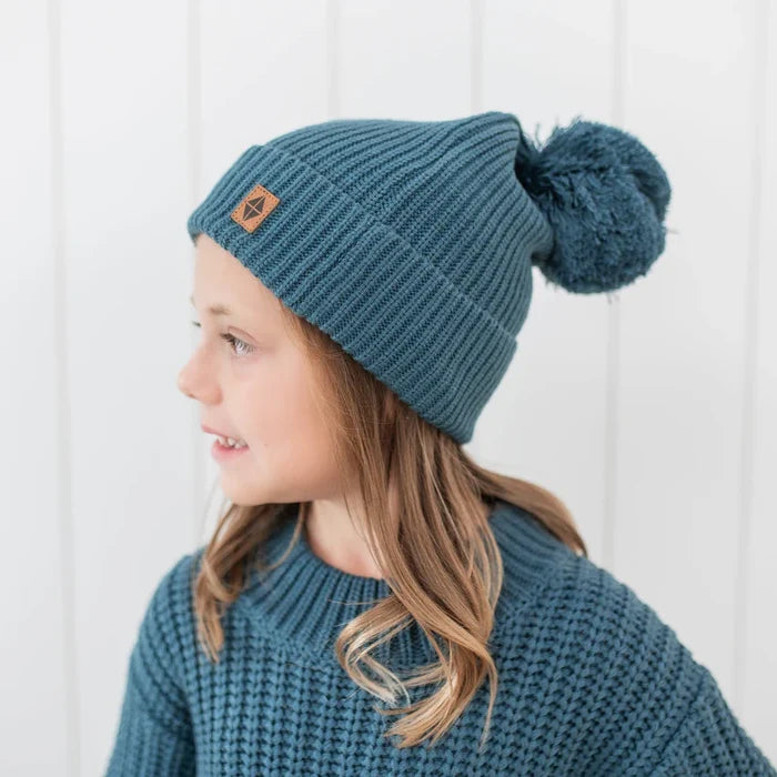 Kyte Baby Chunky Knit Pom Beanie - Atlantic