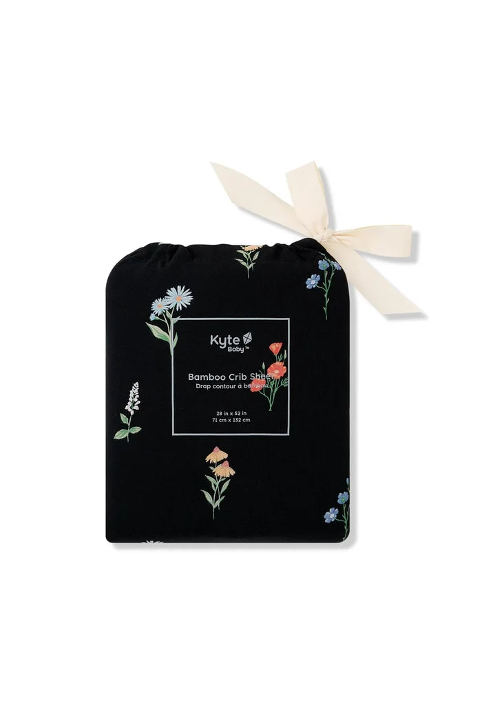 Kyte Baby Crib Sheet - Midnight Wildflower