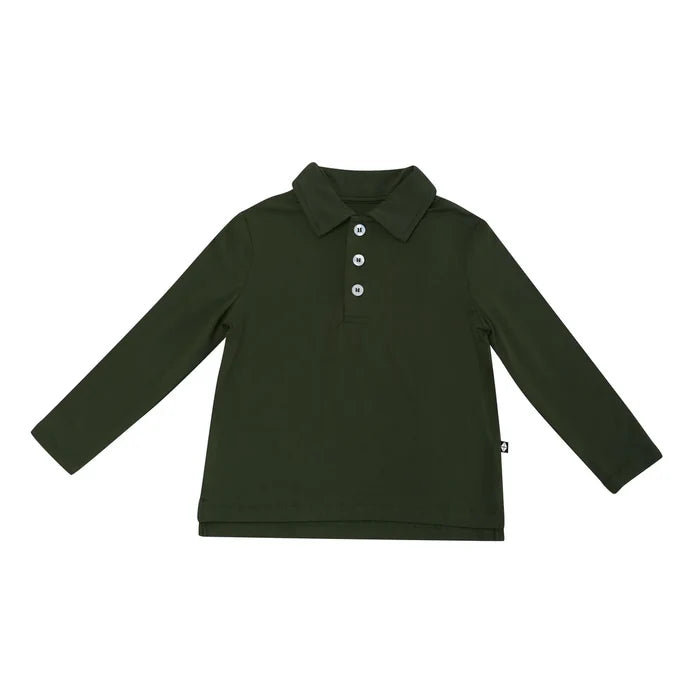 Kyte Baby Long Sleeve Toddler Polo - Fir