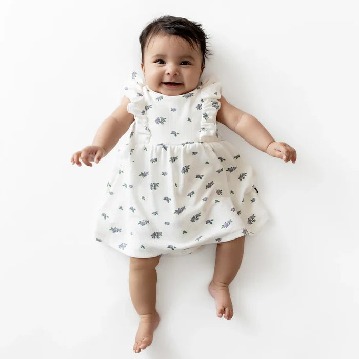 Kyte Baby Pointelle Bodysuit Dress - Spray Rose