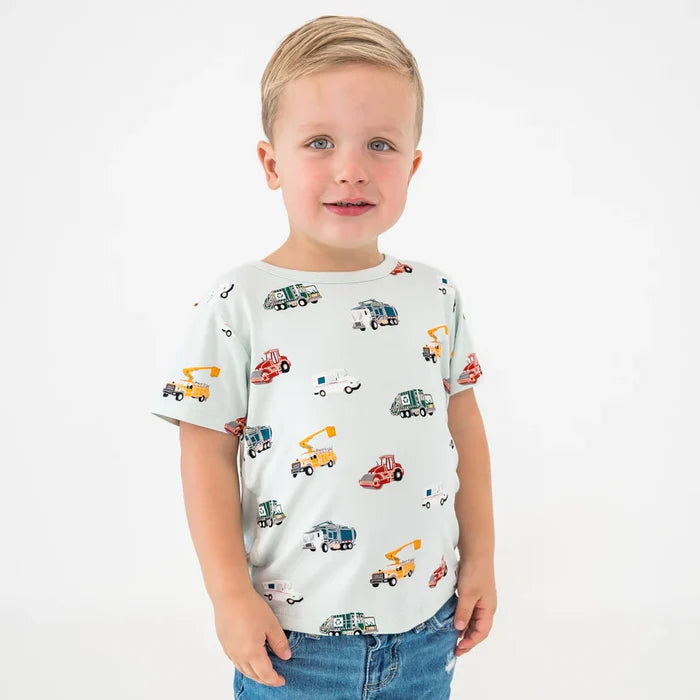 Kyte Baby Short Sleeve Basic Tee - City Vehicles