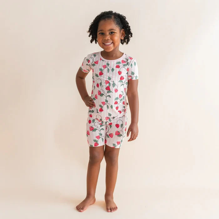 Kyte Baby Short Sleeve Pajama Set - Strawberry Fields