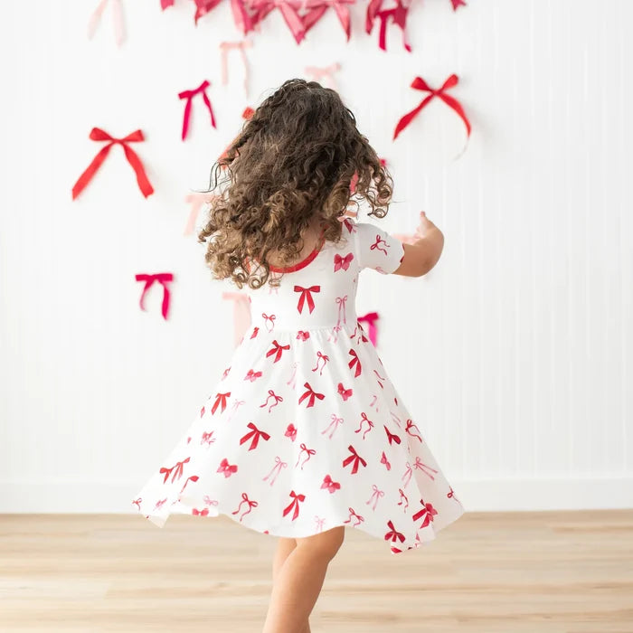 Kyte Baby Short Sleeve Twirl Dress - Small Love Bow
