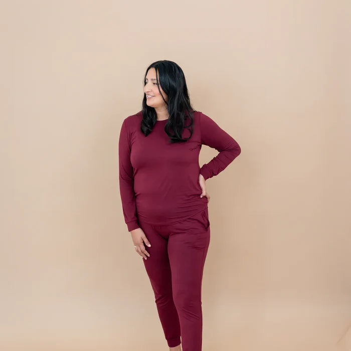 Kyte Baby Women's Jogger Pajama Set - Burgundy