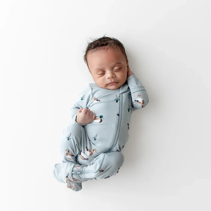 Kyte Baby Zippered Footie - Mallard Duck
