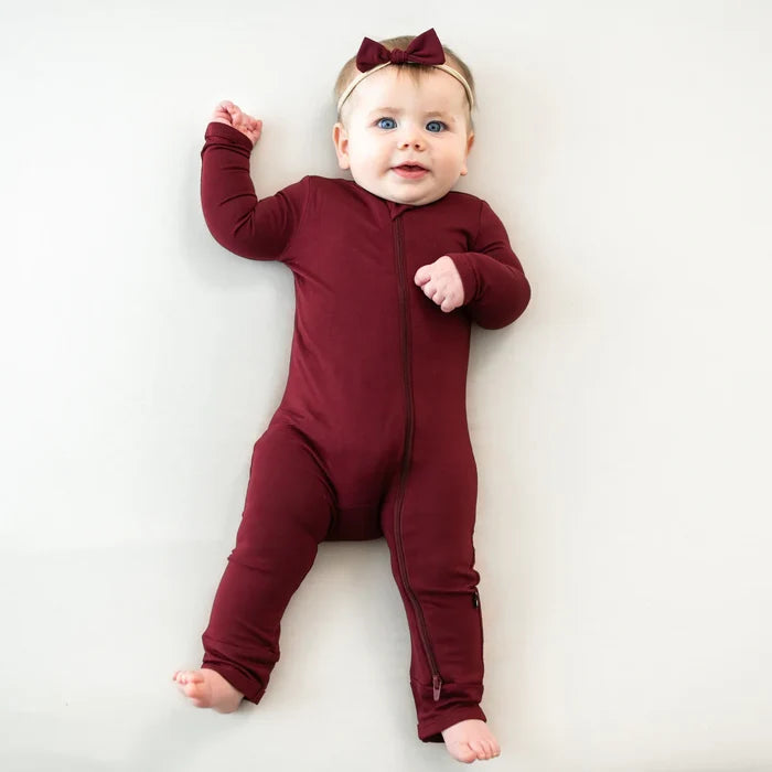 Kyte Baby Zippered Romper - Burgundy