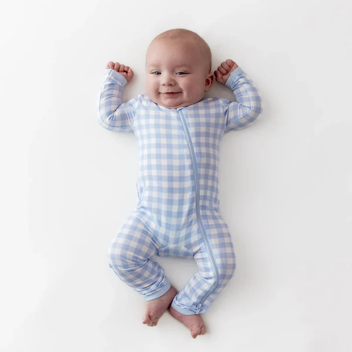 Kyte Baby Zippered Romper - Gingham Breeze