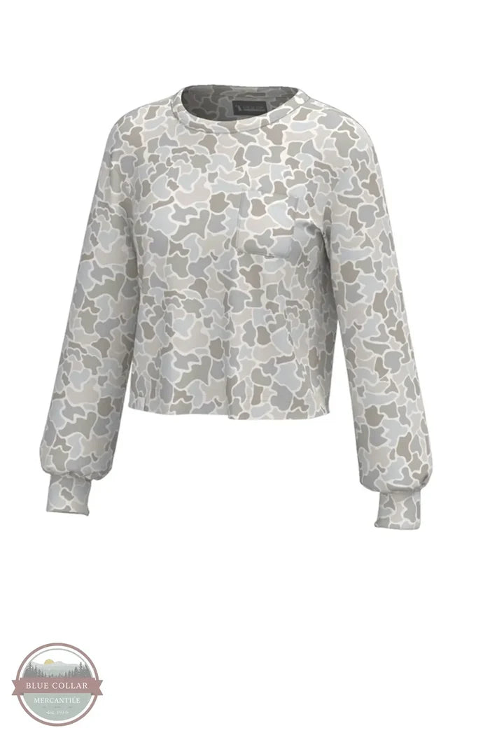 Local Girl Outfitters L5130029-FCW LG Revive 2.0 Crew Long Sleeve Cropped Shirt front shirt view