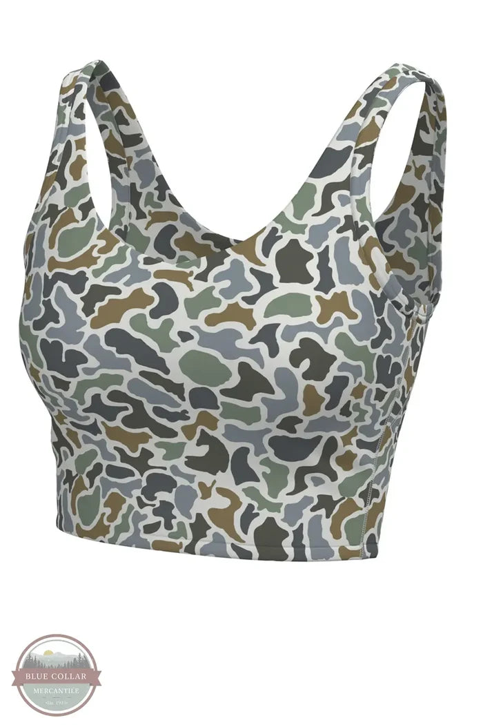Women's Active Camo Tank Top with Built-In Bra - Local Girl Outfitters in Localflage Bluff Camo Shown