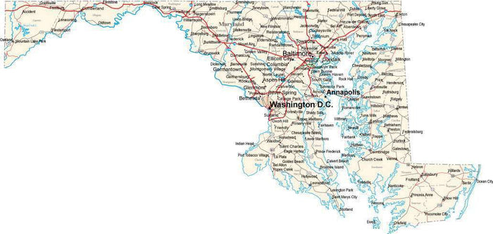 Maryland State Map - Cut Out Style - Fit Together Series
