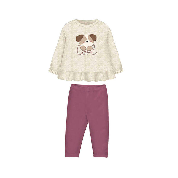 Mayoral 2pc Pullover & Legging Set - Rose Puppy