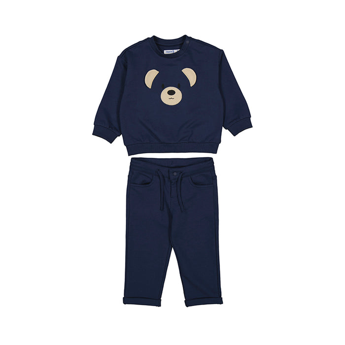 Mayoral 2pc Pullover Sweatshirt & Pants - Navy Blue Bear